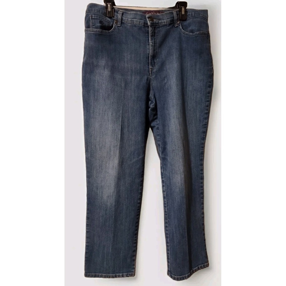 Gloria Vanderbilt Jeans Woman's Adult Size 16 Medium Wash Pockets Logo Denim